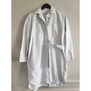Everlane Shirt Dress Womens XXS Blue Striped Oxford Organic Cotton  Pockets